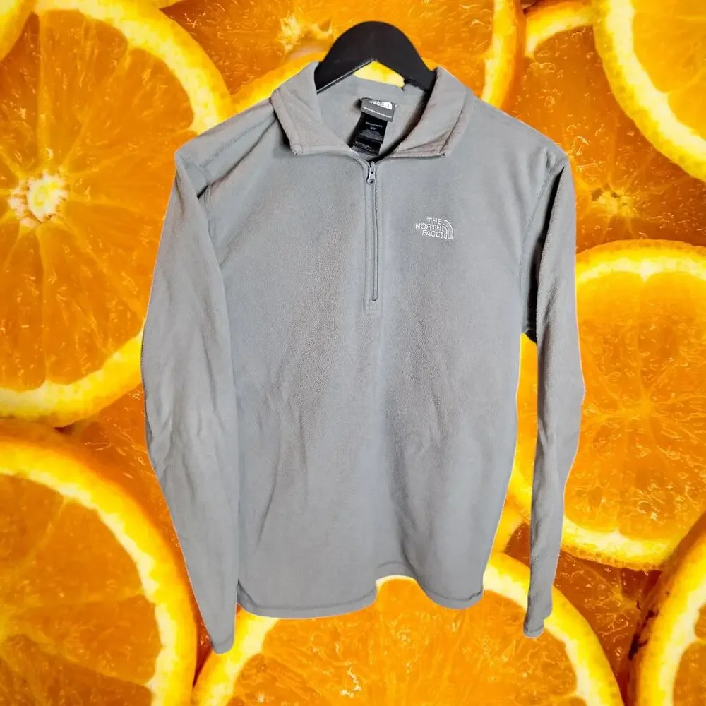 The North Face Men's Grey Glacier 1/4‎ Zip Fleece Pullover Sweatshirt Size S